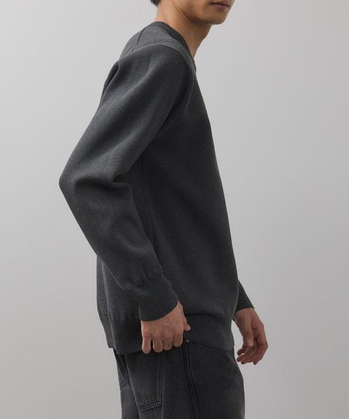 NAVY（ネイビー）の「NAVY 快適ミラノリブクルーニット【ウォッシャブル】（ニット/セーター・メンズ・アイボリー/ネイビー系1/ネイビー/マスタード/杢グレー/ブラック・L/M/XL/S）」の2枚目の写真