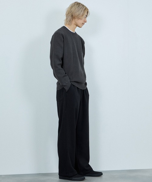 NAVY（ネイビー）の「NAVY 快適ミラノリブクルーニット【ウォッシャブル】（ニット/セーター・メンズ・アイボリー/ネイビー系1/ネイビー/マスタード/杢グレー/ブラック・L/M/XL/S）」の8枚目の写真