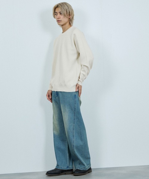 NAVY（ネイビー）の「NAVY 快適ミラノリブクルーニット【ウォッシャブル】（ニット/セーター・メンズ・アイボリー/ネイビー系1/ネイビー/マスタード/杢グレー/ブラック・L/M/XL/S）」の10枚目の写真