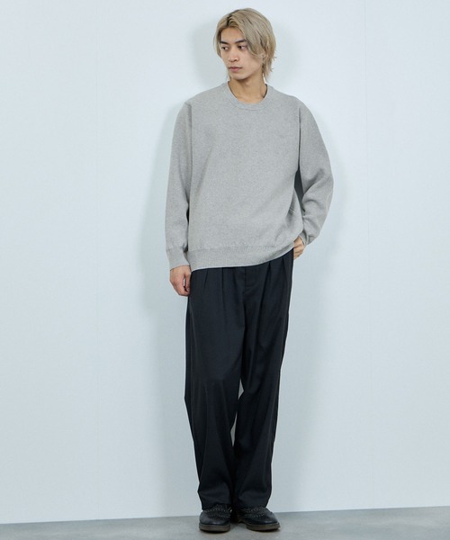 NAVY（ネイビー）の「NAVY 快適ミラノリブクルーニット【ウォッシャブル】（ニット/セーター・メンズ・アイボリー/ネイビー系1/ネイビー/マスタード/杢グレー/ブラック・L/M/XL/S）」の12枚目の写真