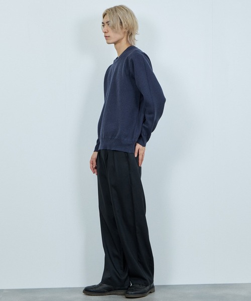 NAVY（ネイビー）の「NAVY 快適ミラノリブクルーニット【ウォッシャブル】（ニット/セーター・メンズ・アイボリー/ネイビー系1/ネイビー/マスタード/杢グレー/ブラック・L/M/XL/S）」の15枚目の写真