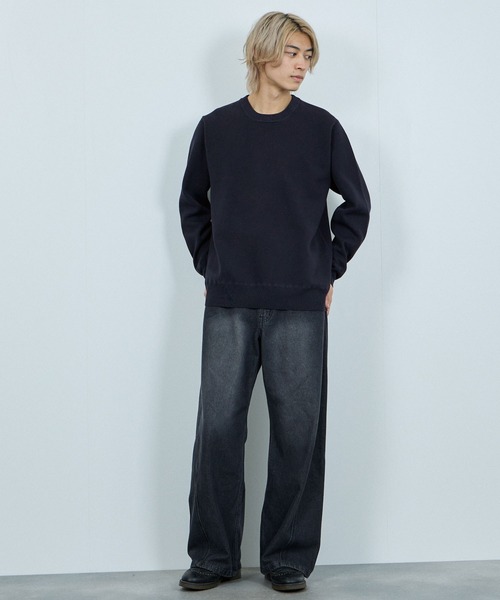 NAVY（ネイビー）の「NAVY 快適ミラノリブクルーニット【ウォッシャブル】（ニット/セーター・メンズ・アイボリー/ネイビー系1/ネイビー/マスタード/杢グレー/ブラック・L/M/XL/S）」の16枚目の写真