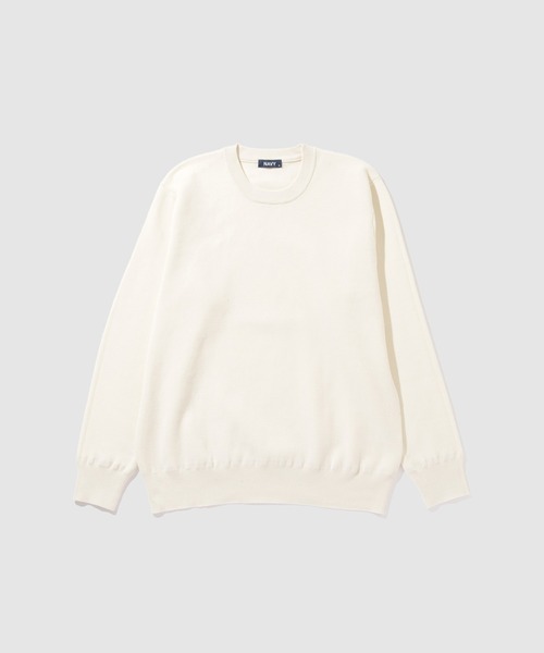 NAVY（ネイビー）の「NAVY 快適ミラノリブクルーニット【ウォッシャブル】（ニット/セーター・メンズ・アイボリー/ネイビー系1/ネイビー/マスタード/杢グレー/ブラック・L/M/XL/S）」の18枚目の写真