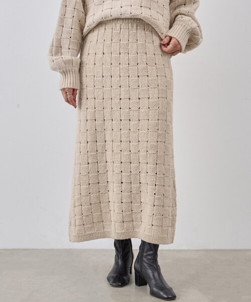 BEARDSLEY(ビアズリー)の「バスケットスカート(スカート・レディース・ベージュ・FREE)」の1枚目の写真