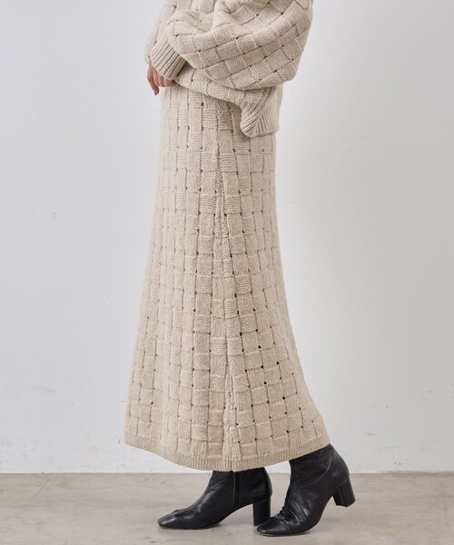 BEARDSLEY(ビアズリー)の「バスケットスカート(スカート・レディース・ベージュ・FREE)」の4枚目の写真