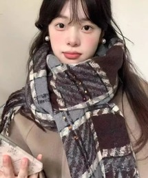 SHEENA（シーナ）の「【25秋冬新作】チェック柄ネップマフラー/大判チェックスト（バンダナ/スカーフ）」