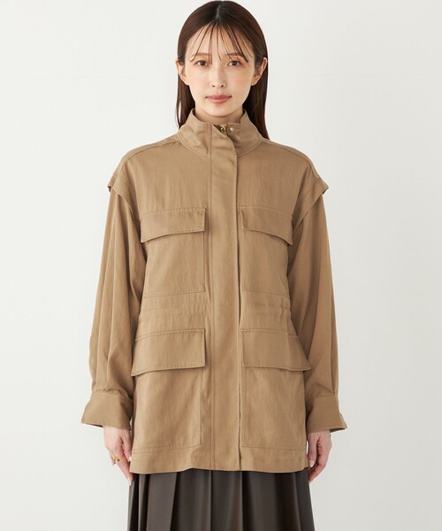 SHIPS Colors:〈手洗い可能〉パッチポケット ミリタリー ブルゾン