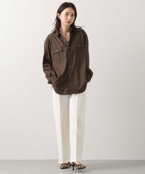 Acuta（アクータ）の「ダンボールストレートパンツ（その他パンツ・レディース・アイボリー/ネイビー・38）」の3枚目の写真