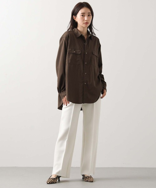 Acuta（アクータ）の「ダンボールストレートパンツ（その他パンツ・レディース・アイボリー/ネイビー・38）」の6枚目の写真