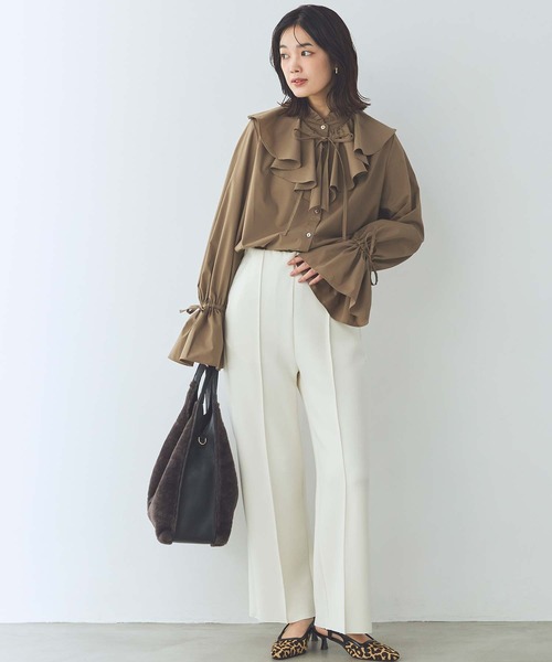 Acuta（アクータ）の「ダンボールストレートパンツ（その他パンツ・レディース・アイボリー/ネイビー・38）」の10枚目の写真