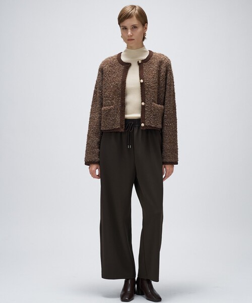 cloenc（クロエンス）の「【手洗い可】ブークレニットカーディガン（カーディガン/ボレロ・レディース・ダークブラウン/ブラック/オフホワイト・02）」の9枚目の写真