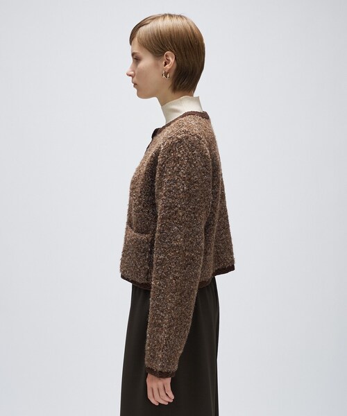 cloenc（クロエンス）の「【手洗い可】ブークレニットカーディガン（カーディガン/ボレロ・レディース・ダークブラウン/ブラック/オフホワイト・02）」の19枚目の写真