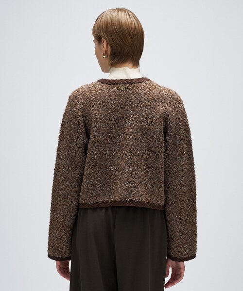 cloenc（クロエンス）の「【手洗い可】ブークレニットカーディガン（カーディガン/ボレロ・レディース・ダークブラウン/ブラック/オフホワイト・02）」の20枚目の写真