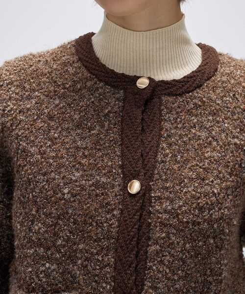 cloenc（クロエンス）の「【手洗い可】ブークレニットカーディガン（カーディガン/ボレロ・レディース・ダークブラウン/ブラック/オフホワイト・02）」の22枚目の写真