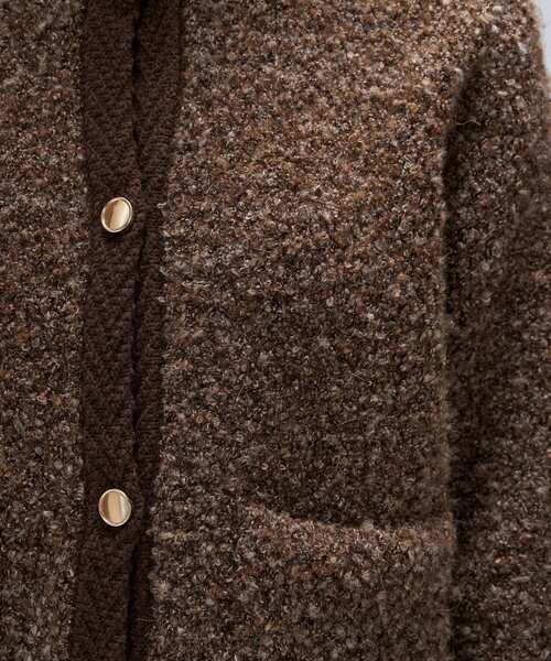 cloenc（クロエンス）の「【手洗い可】ブークレニットカーディガン（カーディガン/ボレロ・レディース・ダークブラウン/ブラック/オフホワイト・02）」の12枚目の写真