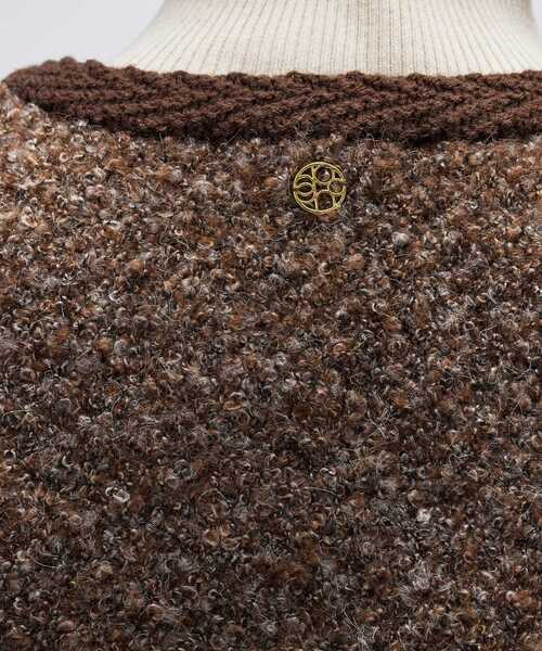 cloenc（クロエンス）の「【手洗い可】ブークレニットカーディガン（カーディガン/ボレロ・レディース・ダークブラウン/ブラック/オフホワイト・02）」の13枚目の写真