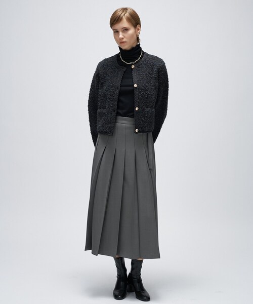 cloenc（クロエンス）の「【手洗い可】ブークレニットカーディガン（カーディガン/ボレロ・レディース・ダークブラウン/ブラック/オフホワイト・02）」の14枚目の写真