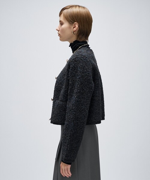 cloenc（クロエンス）の「【手洗い可】ブークレニットカーディガン（カーディガン/ボレロ・レディース・ダークブラウン/ブラック/オフホワイト・02）」の16枚目の写真