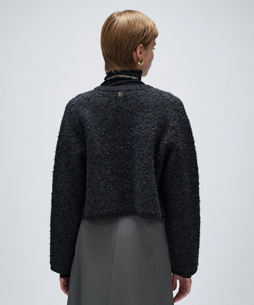 cloenc（クロエンス）の「【手洗い可】ブークレニットカーディガン（カーディガン/ボレロ・レディース・ダークブラウン/ブラック/オフホワイト・02）」の17枚目の写真