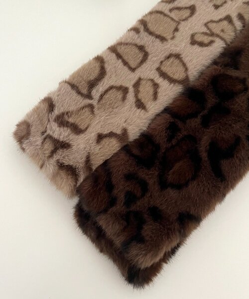 prose verse(プロズヴェール)の「レオパードファーティペット(マフラー・レディース・ブラウン/ベージュ・FREE)」の4枚目の写真