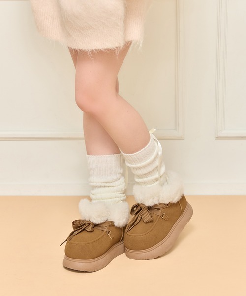 apres jour（アプレジュール）の「ムートンショートブーツ（ブーツ・レディース・ベージュ/キャメル/ブラック・LARGE/SMALL/X-LARGE/MEDIUM）」の13枚目の写真
