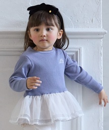 petit main | チュールペプラムロゴ長袖Tシャツ(Tシャツ/カットソー)