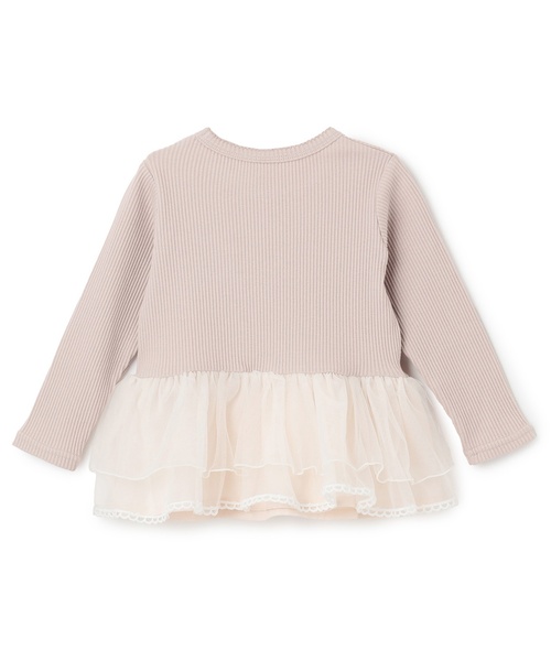 petit main（プティマイン）の「チュールペプラムロゴ長袖Tシャツ（Tシャツ/カットソー・キッズ・チャコール/ライトピンク/ライトブルー・130cm/100cm/80ｃｍ/90cm/110cm/120cm）」の7枚目の写真