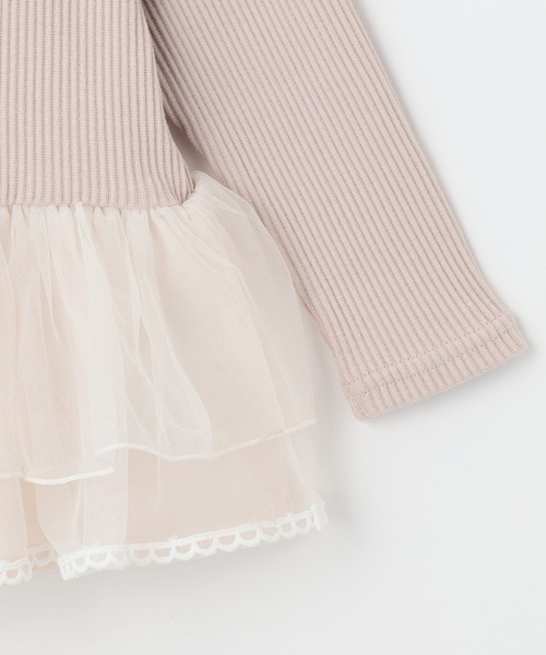 petit main（プティマイン）の「チュールペプラムロゴ長袖Tシャツ（Tシャツ/カットソー・キッズ・チャコール/ライトピンク/ライトブルー・130cm/100cm/80ｃｍ/90cm/110cm/120cm）」の11枚目の写真