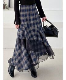 MERCURYDUO | 【追加生産】異素材使いティアードスカート(スカート)