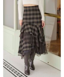 MERCURYDUO | 【追加生産】異素材使いティアードスカート(スカート)