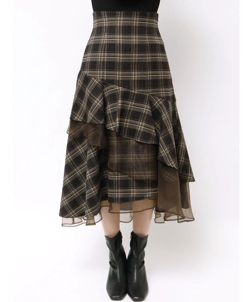セール】【追加生産】異素材使いティアードスカート（スカート