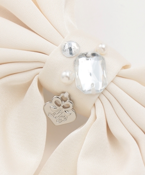 mezzo piano Junior（メゾピアノジュニア）の「ビッグリボンバレッタ♪（その他ヘアアクセサリー・キッズ・アイボリー/ブラック・F）」の4枚目の写真