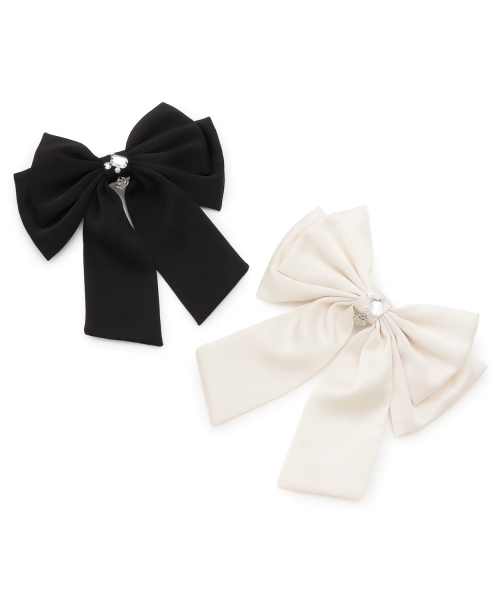 mezzo piano Junior（メゾピアノジュニア）の「ビッグリボンバレッタ♪（その他ヘアアクセサリー・キッズ・アイボリー/ブラック・F）」の6枚目の写真