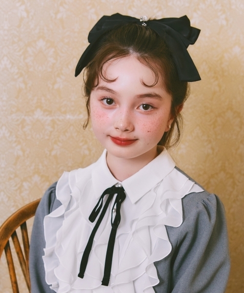 mezzo piano Junior（メゾピアノジュニア）の「ビッグリボンバレッタ♪（その他ヘアアクセサリー・キッズ・アイボリー/ブラック・F）」の8枚目の写真