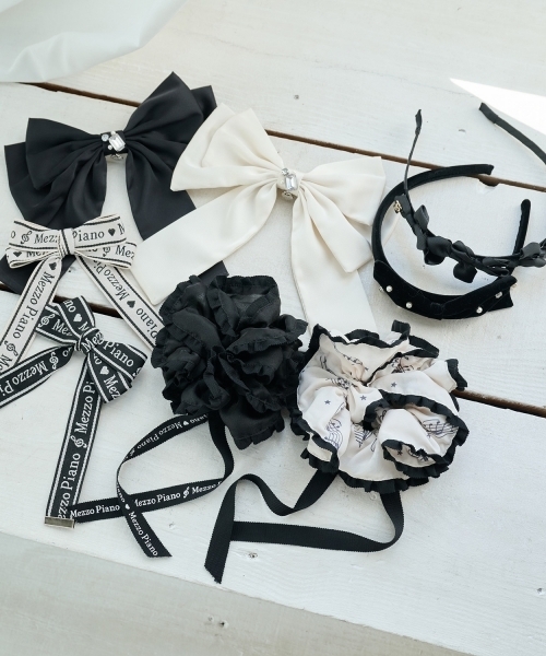 mezzo piano Junior（メゾピアノジュニア）の「ビッグリボンバレッタ♪（その他ヘアアクセサリー・キッズ・アイボリー/ブラック・F）」の9枚目の写真