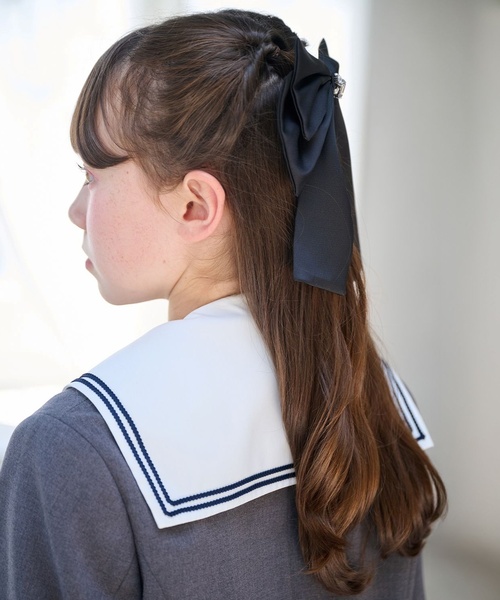 mezzo piano Junior（メゾピアノジュニア）の「ビッグリボンバレッタ♪（その他ヘアアクセサリー・キッズ・アイボリー/ブラック・F）」の15枚目の写真