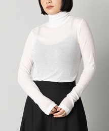 kuros'（クロス）の「【kuros’オリジナル】タートルネックコットンシアーロングスリーブTシャツ（Tシャツ/カットソー）」