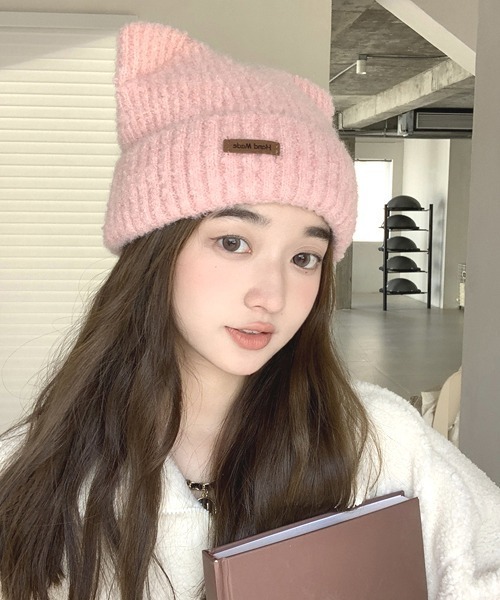 urge select】《アニマルシリーズ》ネコ耳 もこもこ ニット帽/ニット