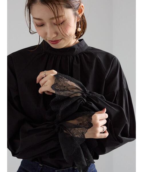 Te chichi（テチチ）の「レースカフスボリュームスリーブブラウス（シャツ/ブラウス・レディース・ブラック/オフホワイト・F）」の2枚目の写真