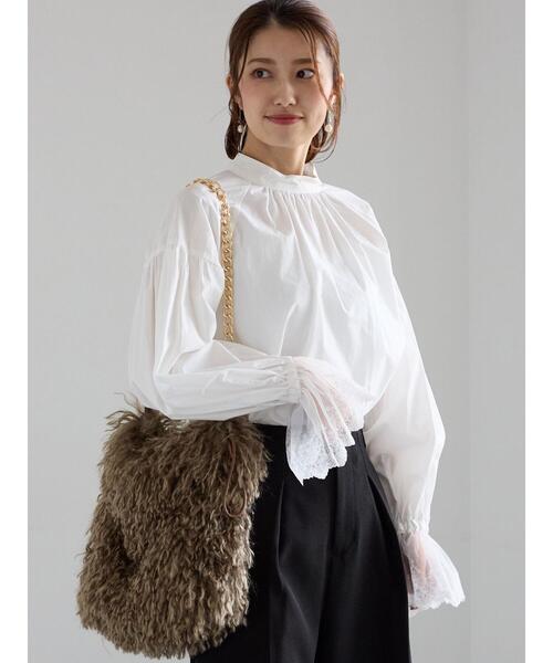 Te chichi（テチチ）の「レースカフスボリュームスリーブブラウス（シャツ/ブラウス・レディース・ブラック/オフホワイト・F）」の5枚目の写真