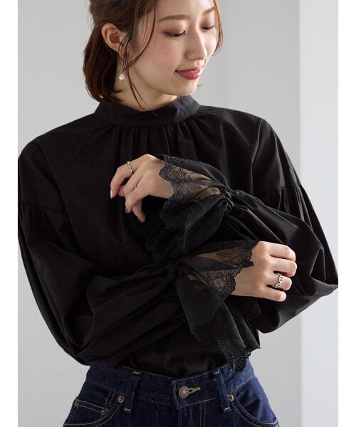 Te chichi（テチチ）の「レースカフスボリュームスリーブブラウス（シャツ/ブラウス・レディース・ブラック/オフホワイト・F）」の7枚目の写真