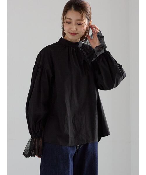 Te chichi（テチチ）の「レースカフスボリュームスリーブブラウス（シャツ/ブラウス・レディース・ブラック/オフホワイト・F）」の8枚目の写真