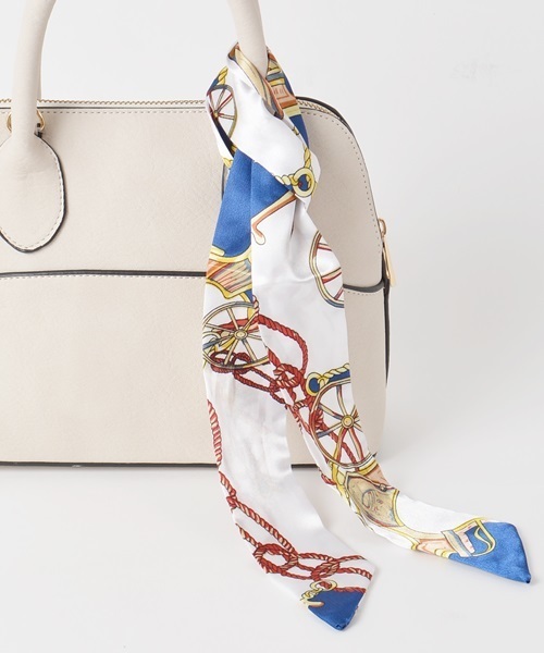 Khaju(カージュ)の「Khaju: スカーフミニバッグ□(ショルダーバッグ・レディース・アイボリー/ベージュ/ネイビー/ブラック・ONE SIZE)」の15枚目の写真