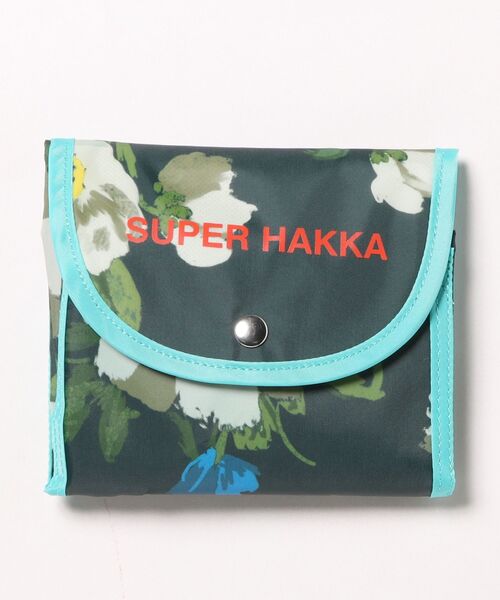 SUPER HAKKA（スーパーハッカ）の「アネモネ／フラッフフラワープリントポケットエコバッグ（エコバッグ/サブバッグ・レディース・グリーン/グレー・FREE）」の4枚目の写真