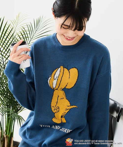Tom＆Jerry（トムアンドジェリー）の「【TOM&JERRY/トムとジェリー】ジャガードニット（ニット/セーター・レディース・オフホワイト/ベージュ/グレー/ネイビー/ワイン/ブルー・LARGE/MEDIUM）」の6枚目の写真