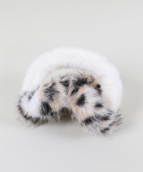 ヒョウ柄ファー耳あて・イヤーマフ セール】フェイクファーイヤーマフ/イヤマフ/耳あて/ヒョウ柄