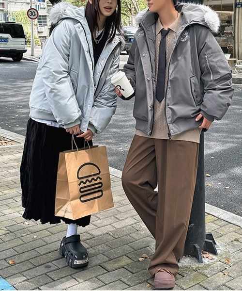 NEW GENTLEMAN（ニュージェントルマン）の「フーサヴィーク フードファー エコダウンジャケット（ダウンジャケット/コート・メンズ・ホワイト/ネイビー/サックスブルー/ピンク/ダークグレー・M/L/XL）」の19枚目の写真