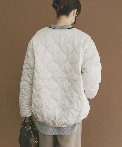 ITEMS URBANRESEARCH（アイテムズ アーバンリサーチ）の「瓢箪キルト中綿ブルゾン（ダウンジャケット/コート・レディース・ホワイト系その他/ブラック/カーキ・FREE）」の6枚目の写真