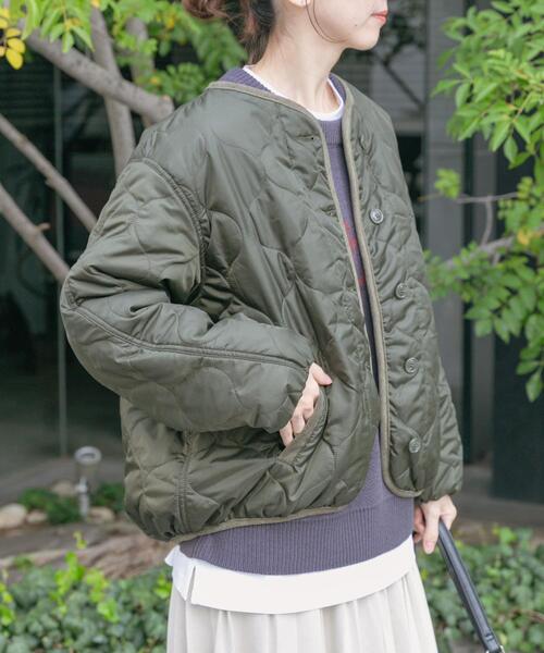 ITEMS URBANRESEARCH（アイテムズ アーバンリサーチ）の「瓢箪キルト中綿ブルゾン（ダウンジャケット/コート・レディース・ホワイト系その他/ブラック/カーキ・FREE）」の11枚目の写真