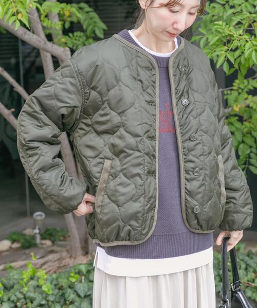 ITEMS URBANRESEARCH（アイテムズ アーバンリサーチ）の「瓢箪キルト中綿ブルゾン（ダウンジャケット/コート・レディース・ホワイト系その他/ブラック/カーキ・FREE）」の12枚目の写真